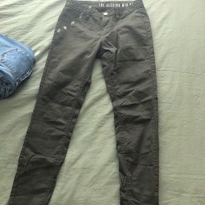 Dark green mid rise pants
